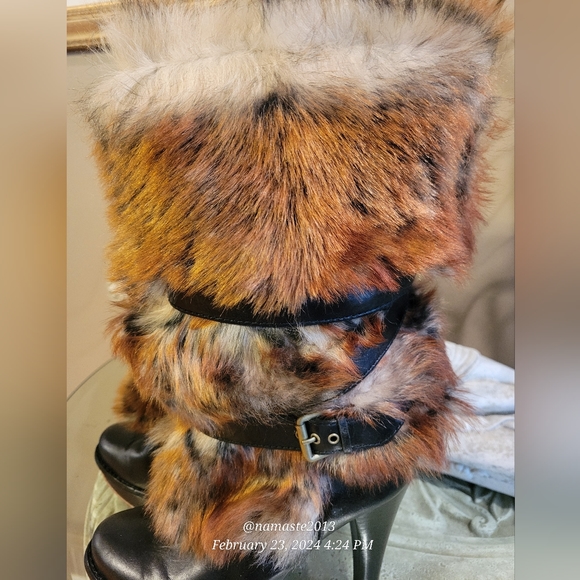 Ugg Foxly Leather Lamb Fur Boots Platform Luxury Designer S/N 1001320 NEW #728 - Picture 5 of 17